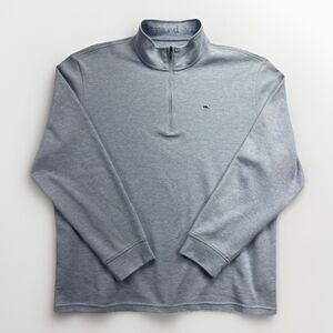 Vineyard Vines‎ Salt Water 1/4 Zip Pullover Mens XXL light  Blue Stripe Sweater